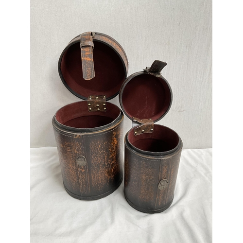 397 - PAIR OF REPRODUCTION STORAGE JARS AND A CASED WINE BOTTLE OPENING KIT