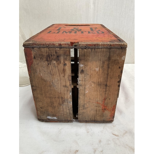 407 - VINTAGE CORONA WOODEN CRATE COMPLETE WITH BOTTLES 2 VICTORIAN SODA SYPHONS AND A VICTORIAN LIVERPOOL... 