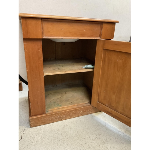 408 - VICTORIAN PINE CABINET WITH SINGLE DOOR - H31