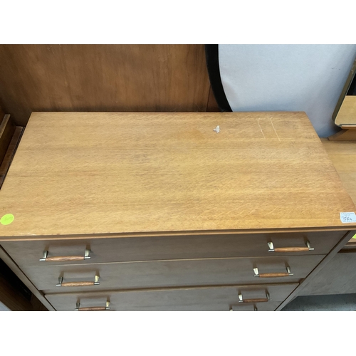 384 - RETRO LONGJOHN DRESS TABLE WITH 2 CENTRAL DRAWERS FLANKED BY 2 DOORS AND A MATCHING 4 DRAWER BEDROOM... 