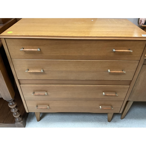 384 - RETRO LONGJOHN DRESS TABLE WITH 2 CENTRAL DRAWERS FLANKED BY 2 DOORS AND A MATCHING 4 DRAWER BEDROOM... 