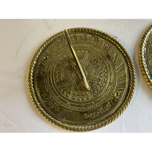 20 - 2 REPRODUCTION BRASS SUN DIALS DIA 8