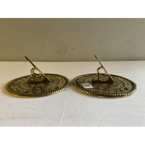 20 - 2 REPRODUCTION BRASS SUN DIALS DIA 8