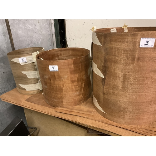 3 - QTY OF MAHOGANY VENEERS