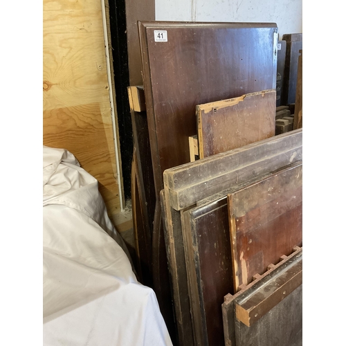 41 - LARGE QTY OF VICTORIAN MAHOGANY TABLE LEAVES ETC