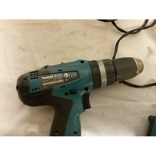 107 - MAKITA 18V TWIN BATTERY RECHARGABLE DRILL