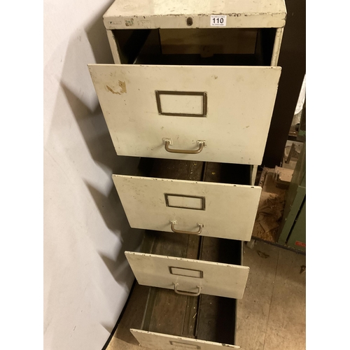 110 - 4 DRAWER VINTAGE METAL FILING CABINET