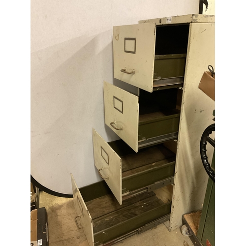 110 - 4 DRAWER VINTAGE METAL FILING CABINET