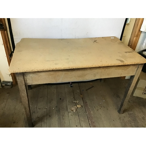 190 - OAK WORK TABLE WITH 2 DRAWERS - L49