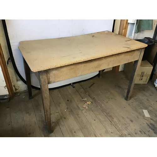 190 - OAK WORK TABLE WITH 2 DRAWERS - L49