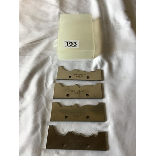 193 - 2 SETS OF BLADES TO FIT A SPINDLE MOULDER BLOCK (191)