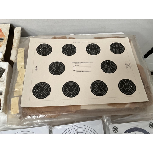 13 - QTY OF AIR RIFLE SIGHTS, MODEL DUELLING PISTOL KIT, TARGETS ETC