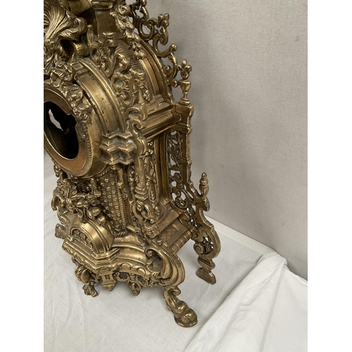 17 - HEAVY BRASS ORNATE CLOCK CASE H 24