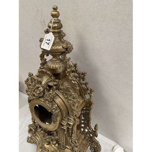 17 - HEAVY BRASS ORNATE CLOCK CASE H 24