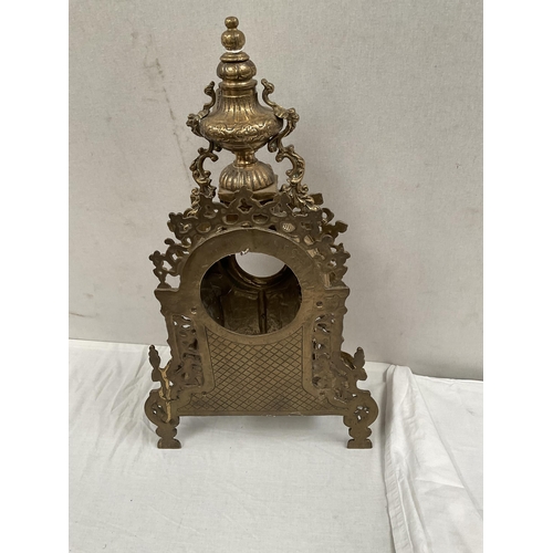 17 - HEAVY BRASS ORNATE CLOCK CASE H 24