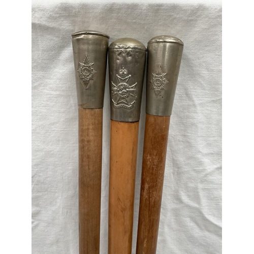 18 - 3 MILITARY STICKS NOTTINGHAM AND DERBY REGIMENT AND 2 WORCESTER AND SHERWOOD FORESTERS REGIMENT H 36... 