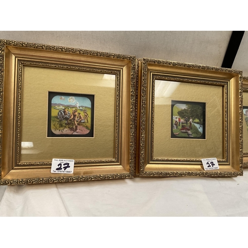 27 - SET OF 6 GILT FRAMED MINIATURE PICTURES