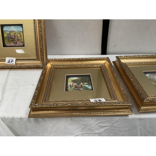 27 - SET OF 6 GILT FRAMED MINIATURE PICTURES