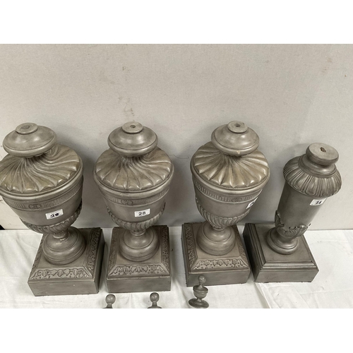 28 - 4 GREY WOODEN LAMP BASES
H22