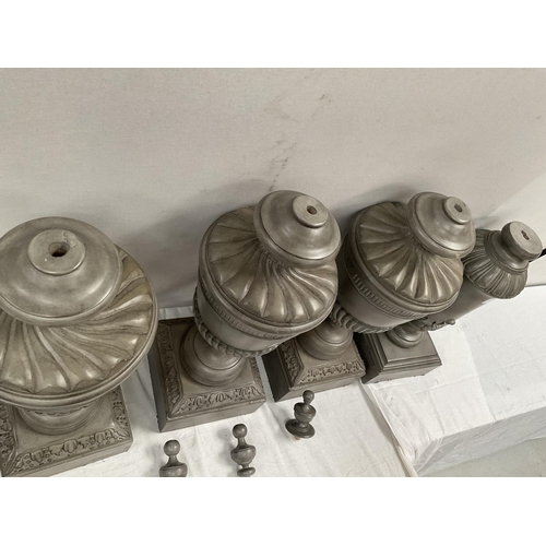 28 - 4 GREY WOODEN LAMP BASES
H22