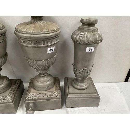 28 - 4 GREY WOODEN LAMP BASES
H22