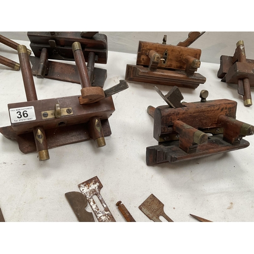 36 - QTY OF VICTORIAN PLOUGH PLANES