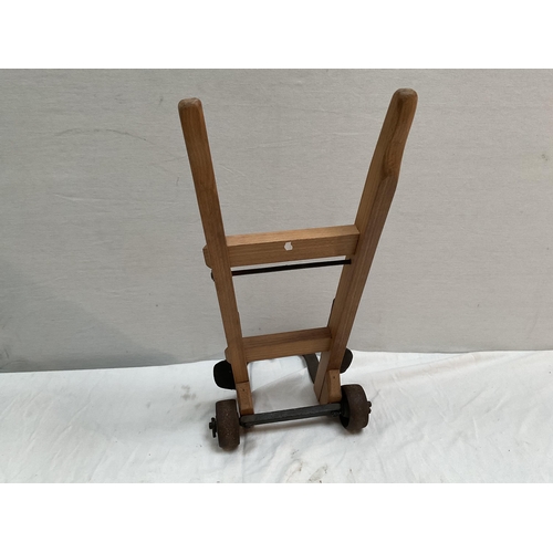 44 - MINIATURE WOODEN AND CAST IRON SACK TRUCK - H20