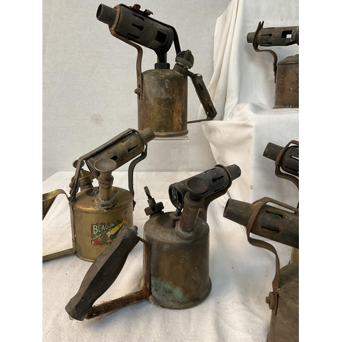 70 - LARGE QTY OF VINTAGE BRASS BLOW LAMPS