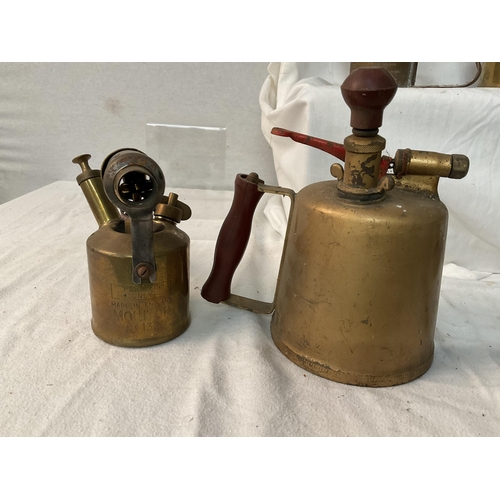 74 - LARGE QTY OF VINTAGE BRASS BLOW LAMPS