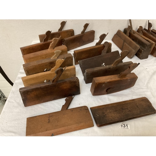 131 - 2 CRATES OF VICTORIAN BLOCK PLANES ETC