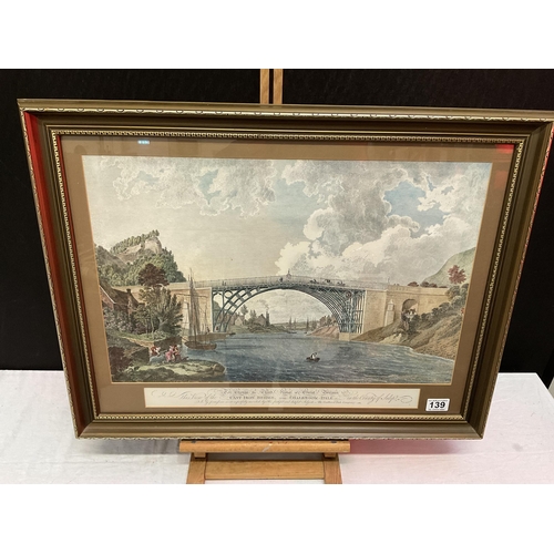 139 - FRAMED PRINT OF THE CAST IRON BRIDGE AT COALBROOKDALE AND COLOUR PRINTING PLATE
PRINT 21