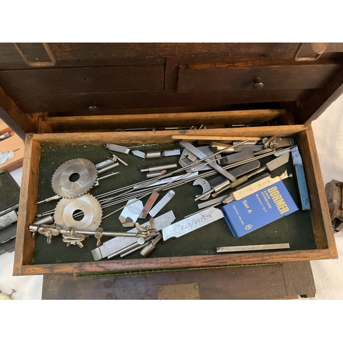 147 - ENGINEERS WOODEN TOOL CHEST AND ENGINEERS TOOLS H16