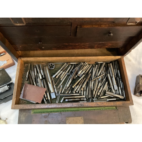 147 - ENGINEERS WOODEN TOOL CHEST AND ENGINEERS TOOLS H16