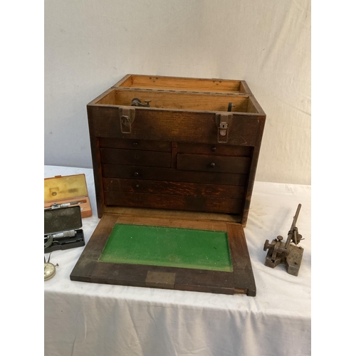 147 - ENGINEERS WOODEN TOOL CHEST AND ENGINEERS TOOLS H16