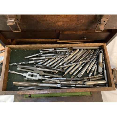 147 - ENGINEERS WOODEN TOOL CHEST AND ENGINEERS TOOLS H16