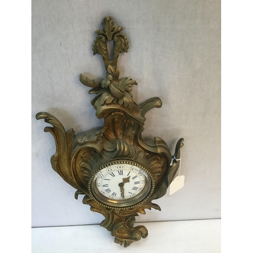 114 - DECORATIVE BRASS WALL CLOCK L17