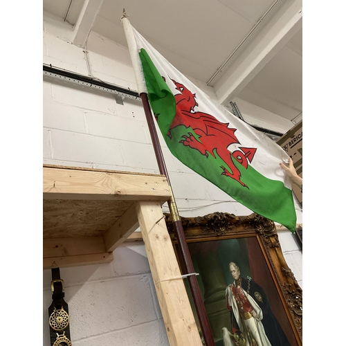 201 - WELSH FLAG AND POLE H90