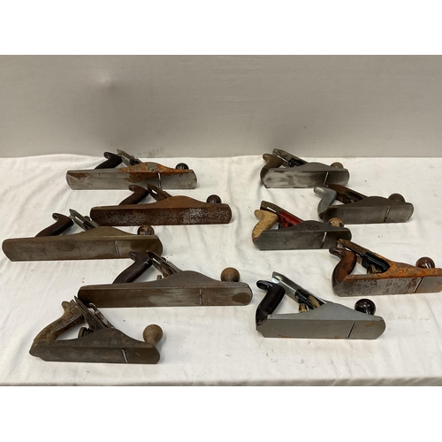 205 - STANLEY NO 3, 4 STANLEY NO 5'S 5 STANLEY NO 4 WOOD PLANES