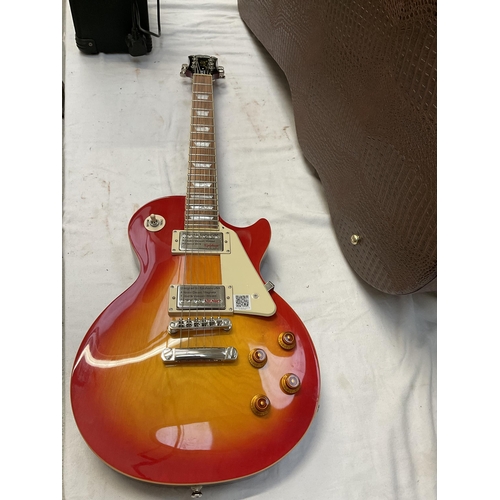 206 - LES PAUL STANDARD LITE ELECTRIC GUITAR IN CASE (serial number 19051524646) AND A SOUND KING AMPLIFIE... 