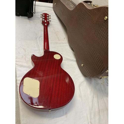 206 - LES PAUL STANDARD LITE ELECTRIC GUITAR IN CASE (serial number 19051524646) AND A SOUND KING AMPLIFIE... 