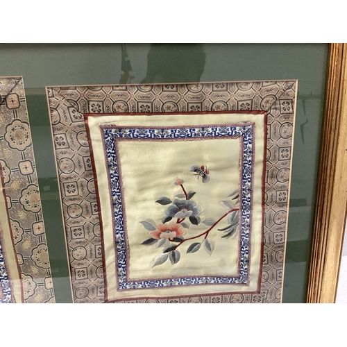 215 - FRAMED CHINESE EMBROIDERED SILK PANELS - 25