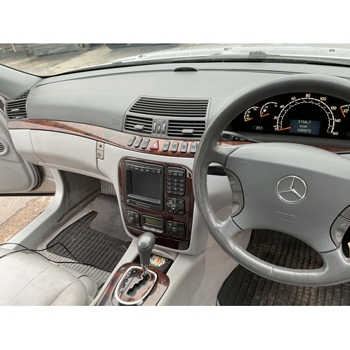 275 - MERCEDES S320 3.2 AUTOMATIC  - 4 DOOR SALOON
3199CC - MOT EXPIRES JANUARY 2023
FIRST REGISTERED MARC... 