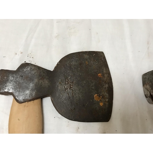 288 - QTY OF VINTAGE AXES AND AXE HEADS