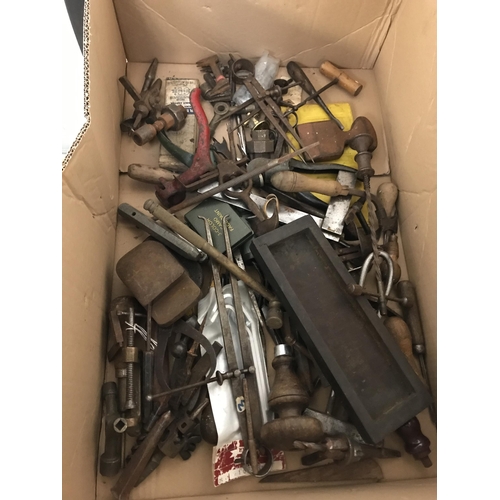 316 - BOX OF VINTAGE ENGINEERS TOOLS ETC