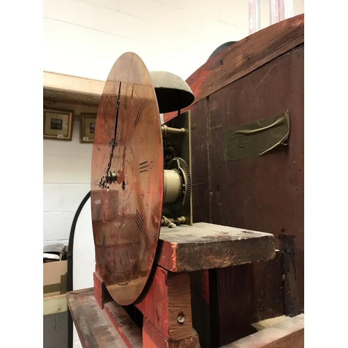 336 - VICTORIAN MAHOGANY CASED 8 DAY BRASS FACED GRANDFATHER CLOCK THOMAS HENCHER MUSSELBURGH H86