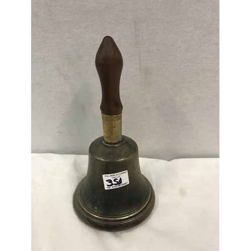 351 - LARGE VICTORIAN SCHOOL BELL AND 1 SMALLER EXAMPLE 16