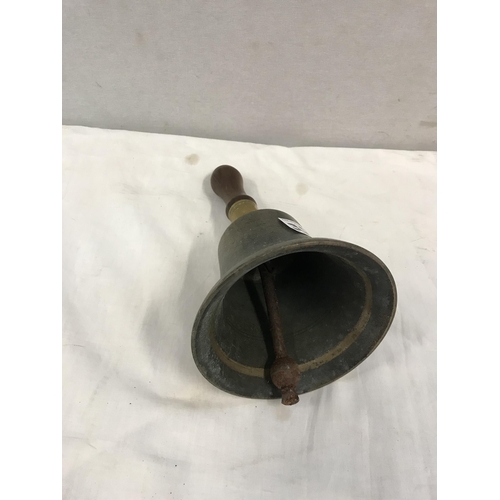 351 - LARGE VICTORIAN SCHOOL BELL AND 1 SMALLER EXAMPLE 16