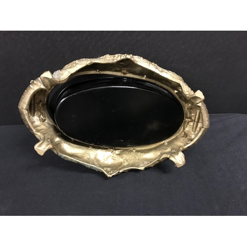 379 - ORNATE BRASS TWIN HANDLED FRUIT BOWL COMPLETE WITH LINER H5