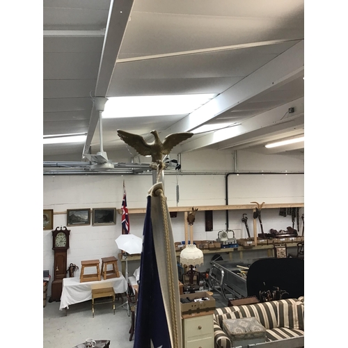 409A - AMERICAN FLAG ON POLE DECORATED WITH BRASS EAGLE