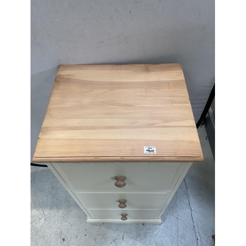 460 - CREAM AND PINE MODERN FILING CABINET - H 44